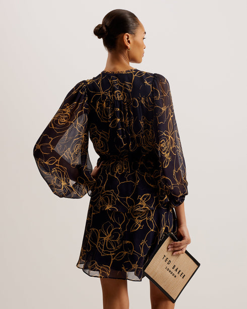 BURSAN-Tops-Cropped Top With Puff Sleeve- Ted Baker Romania